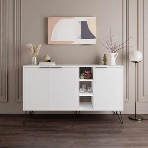 Credenza madia moderna 142xH83 3 ante 3 vani bianco Demetra