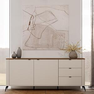 Credenza madia moderna 2 ante 3 cassetti 183xH75 rovere beige Orlando