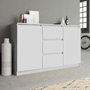 Credenza madia moderna 120xH75 2 ante 3 cassetti bianco Emily