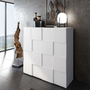 Credenza madia alta moderna cubotto 2 ante 120xH119 bianco Cubik