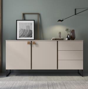 Credenza madia moderna 2 ante 3 cassetti 184xH86 beige quercia Icon