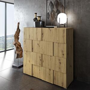 Credenza madia alta moderna cubotto 2 ante 119xH120 rovere oldwook Cubik