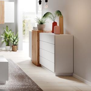 Credenza madia moderna 160xH.94 4 cassetti 2 ante rovere bianco Tom