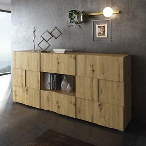 Credenza madia moderna 3 ante 178xH85 rovere oldwook Cubik