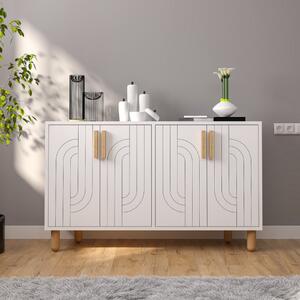 Credenza madia moderna design 4 ante 120xH73 cm bianco Galnor