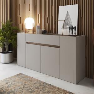 Credenza madia moderna 4 ante 1 cassetto 170xH85 beige noce Vila