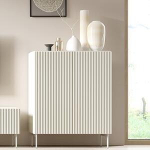 Credenza madia moderna contenitore design 2 ante 98xH123 cm beige Freya