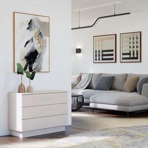 Credenza madia moderna comò 3 cassetti 85xH66 beige Alba