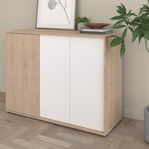 Credenza madia moderna 3 ante 110xH83 rovere bianco Vona