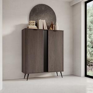Credenza madia moderna contenitore 2 ante 113xH134 cm quercia nero Tudor