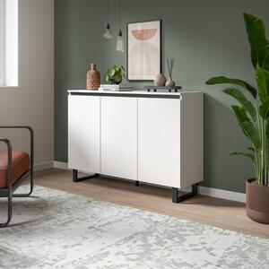 Credenza madia moderna 3 ante design 120xH84 Bianco Edena