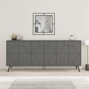 Credenza madia moderna design 184xH77 6 ante antracite Masai