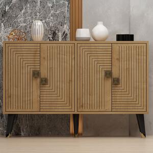 Credenza madia moderna design 4 ante 120xH80 cm rovere oro Irix