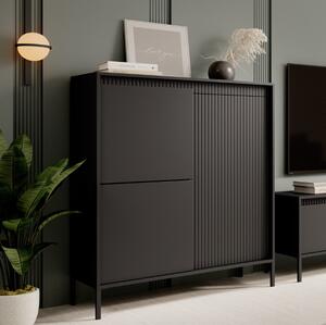 Credenza madia moderna contenitore 2 ante 103xH124 nero Fedra