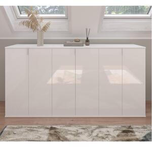 Credenza madia moderna 6 ante 183xH97 bianco lucido Chobs-2