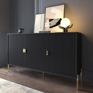 Credenza madia moderna 3 ante 154xH87 nero oro Varo