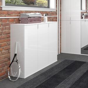 Credenza madia moderna 3 ante 91xH97 bianco lucido Chobs-4