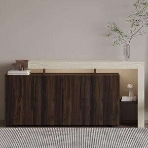 Credenza madia moderna design 170xH80 cm led noce travertino Skylar