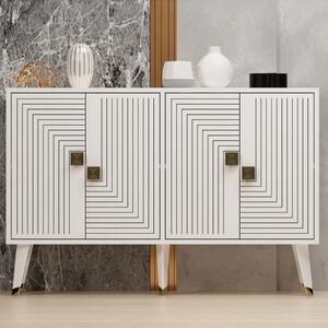 Credenza madia moderna design 4 ante 120xH80 cm bianco oro Irix