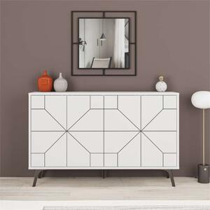 Credenza madia moderna design 123xH77 4 ante bianco Masai