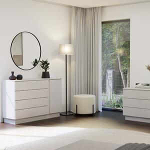 Credenza madia moderna comò 4 cassetti 1 anta 125xH85 beige Alba