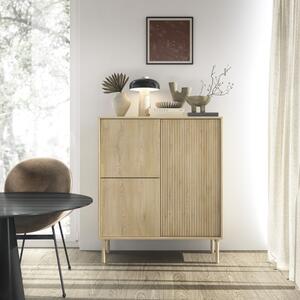 Credenza madia moderna contenitore design 3 ante 103xH122 cm rovere Natural