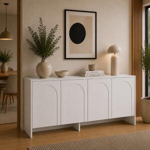 Credenza madia moderna 4 ante soggiorno 180xH80 cm bianco Ferox