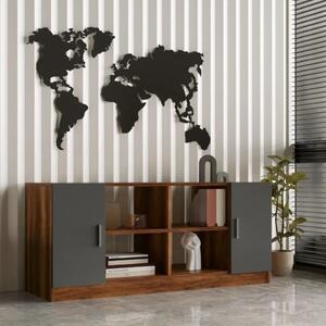 Credenza madia moderna design 140xH62 cm rovere scuro antracite Task