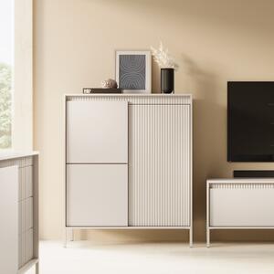 Credenza madia moderna contenitore 2 ante 103xH124 beige Fedra