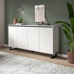 Credenza madia moderna 4 ante design 160xH84 Bianco Edena