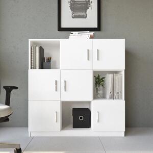 Credenza madia moderna libreria 120xH122 cm bianco Task