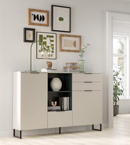 Credenza madia moderna 3 ante 2 cassetto 150xH112 beige Luxor