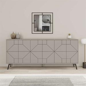Credenza madia moderna design 184xH77 6 ante tortora Masai