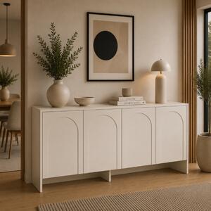 Credenza madia moderna 4 ante soggiorno 180xH80 cm beige Ferox