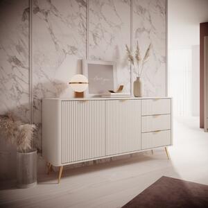 Credenza madia moderna soggiorno 2 ante 3 cassetti 163xH81 beige Clio
