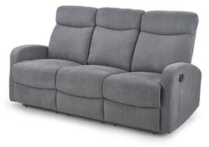 Divano 3 posti 180 cm relax reclinabile letto design manuale in tessuto grigio Vienna