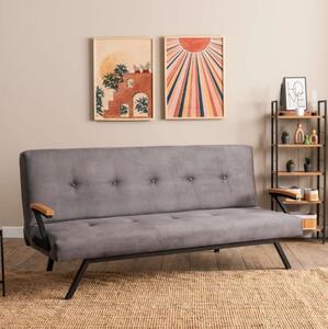 Divano letto 3 posti clic clac reclinabile 180 cm braccioli grigio Nube