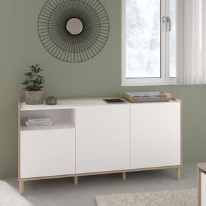 Credenza madia moderna soggiorno design 150xH74 cm bianco rovere Noxa