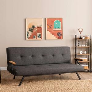Divano letto 3 posti clic clac reclinabile 180 cm braccioli antracite Nube