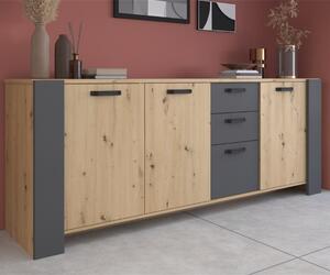 Credenza madia moderna soggiorno design 184xH89 cm rovere antracite Tavi