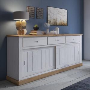 Credenza madia moderna shabby 220xH95 rovere bianco Provence