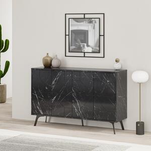 Credenza madia moderna soggiorno 123xH77 cm marmo nero Carter