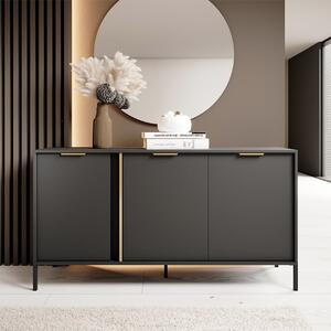 Credenza madia moderna moderna 153xH81 3 ante antracite oro Sky