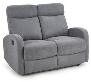 Divano 2 posti 130 cm relax reclinabile letto design manuale in tessuto grigio Vienna