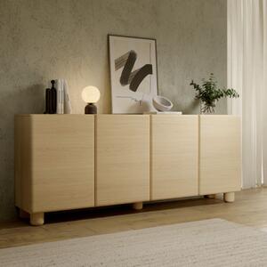 Credenza madia moderna soggiorno 4 ante 200xH80 rovere Geva