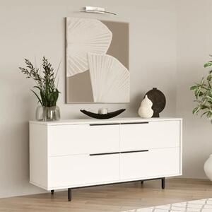 Credenza madia moderna soggiorno design 160xH74 4 ribalte bianco Kenzo