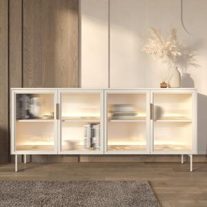 Credenza madia moderna vetrina 4 ante 181xH82 beige Vichy