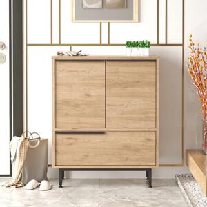 Credenza madia moderna soggiorno design 75xH90 2 ante 1 ribalta rovere Kenzo