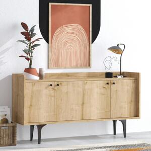 Credenza madia moderna soggiorno 4 ante 150xH80 cm rovere Astra