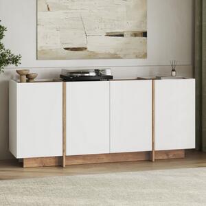 Credenza madia moderna soggiorno design 4 ante 180xH80 cm pino bianco Belvar